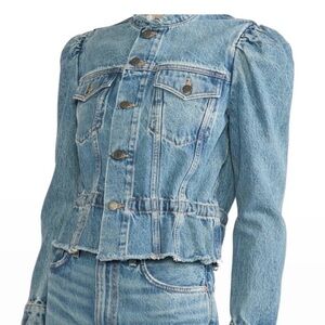 ETICA Remi cropped reconstructed puff sleeve denim jacket S